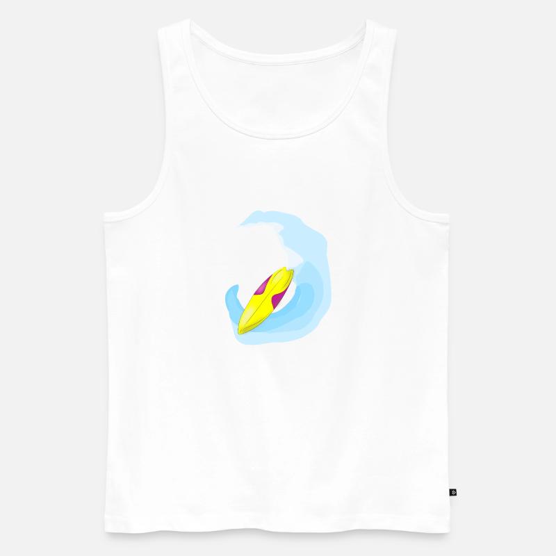 Surfbrett - Männer Premium Bio Tank Top - Weiß