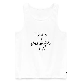 Vintage 1946 Anniversary - Men's Premium Organic Tank Top - white - Front - Michal (187cm)