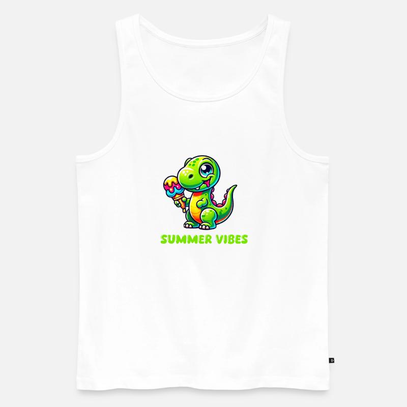 dino comic eis - Männer Premium Bio Tank Top - Weiß