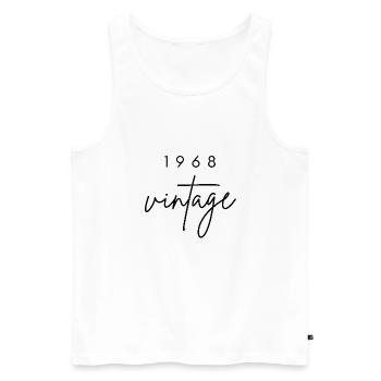 Anniversaire 1968 vintage - Débardeur bio Premium Homme - blanc - Devant - Michal (187cm)