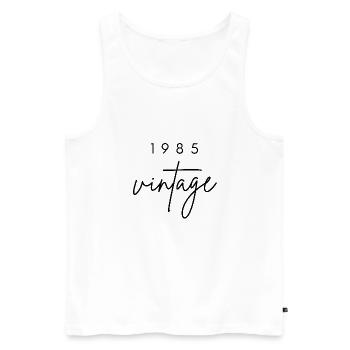 Vintage 1985 Anniversary - Men's Premium Organic Tank Top - white - Front - Michal (187cm)