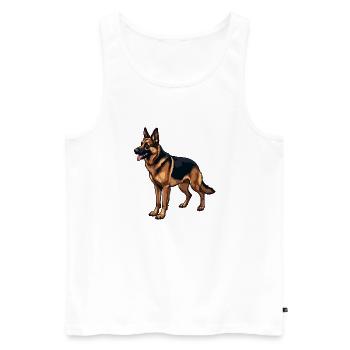 Deutscher Schäferhund German Shepherd dog Owczarek - Männer Premium Bio Tank Top - Weiß - Vorne - AI Model Male 178 light (178cm)
