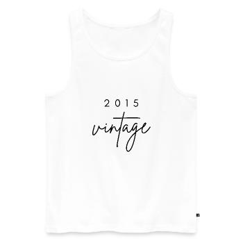 Vintage 2015 Anniversary - Men's Premium Organic Tank Top - white - Front - Michal (187cm)