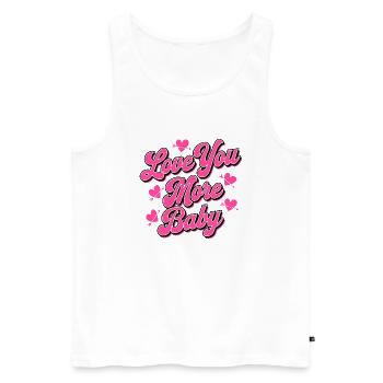 Je t'aime mon amour T-shirt pour cadeau valentin - Débardeur bio Premium Homme - blanc - Devant - Michal (187cm)