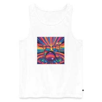 Battery - Men's Premium Organic Tank Top - white - Front - AI Model Male 178 light (178cm)