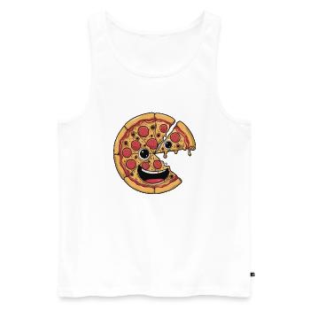 Journée nationale de la pizza 2025 pizza day gift - Débardeur bio Premium Homme - blanc - Devant - AI Model Male 178 light (178cm)