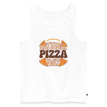 Journée nationale de la pizza 2025 pizza day gift - Débardeur bio Premium Homme - blanc - Devant - AI Model Male 178 light (178cm)