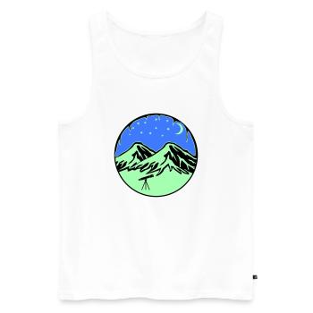 Télescope des montagnes du ciel étoilé - Débardeur bio Premium Homme - blanc - Devant - Michal (187cm)