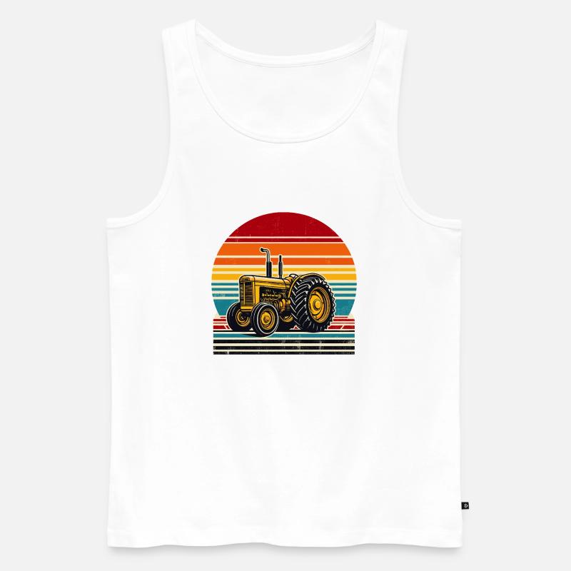 Oldtimer-Traktor - Männer Premium Bio Tank Top - Weiß