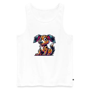 Chien Chien - Débardeur bio Premium Homme - blanc - Devant - Michal (187cm)