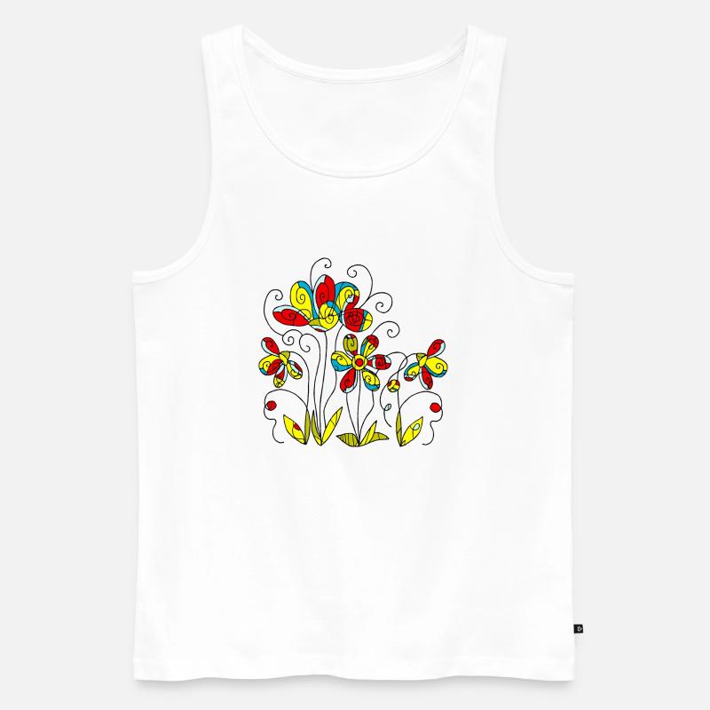 Blumen - Männer Premium Bio Tank Top - Weiß