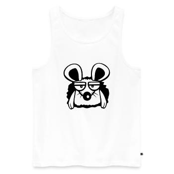 Souris Trou De Souris Trou De MurTriste, Fatigué, Ennuyé - Débardeur bio Premium Homme - blanc - Devant - AI Model Male 178 light (178cm)