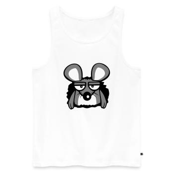 Maus Mauseloch Wand LochTraurig Müde Gelangweilt - Männer Premium Bio Tank Top - Weiß - Vorne - AI Model Male 178 light (178cm)