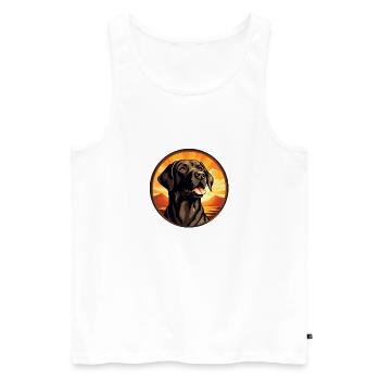 Hundefreund Labrador - Männer Premium Bio Tank Top - Weiß - Vorne - Michal (187cm)