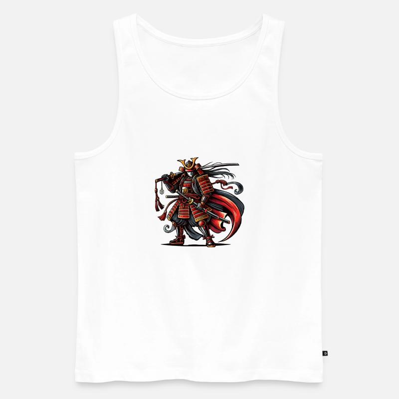 samurai comic - Männer Premium Bio Tank Top - Weiß