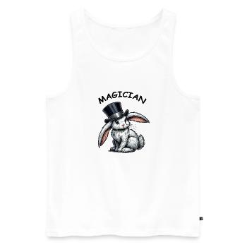 Rabbit Cylinder - Men's Premium Organic Tank Top - white - Front - Michal (187cm)