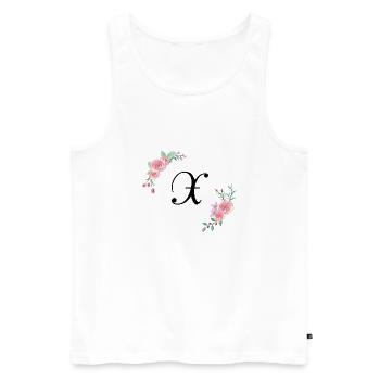 Rosa Blumenbuchstabe x - Männer Premium Bio Tank Top - Weiß - Vorne - Michal (187cm)