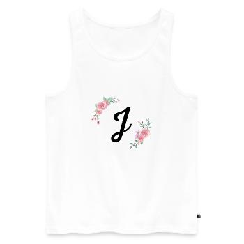 Pink floral letter j - Men's Premium Organic Tank Top - white - Front - Michal (187cm)