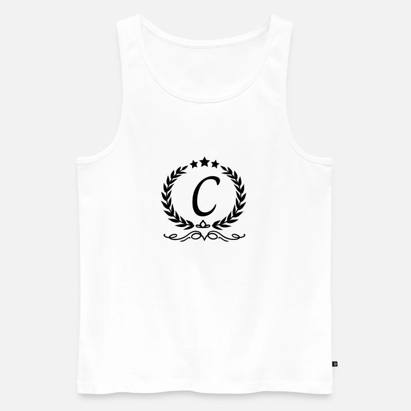 Buchstabe c Krone - Männer Premium Bio Tank Top - Weiß