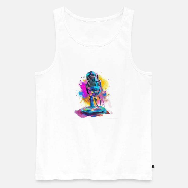 Gaming Microphone - Männer Premium Bio Tank Top - Weiß