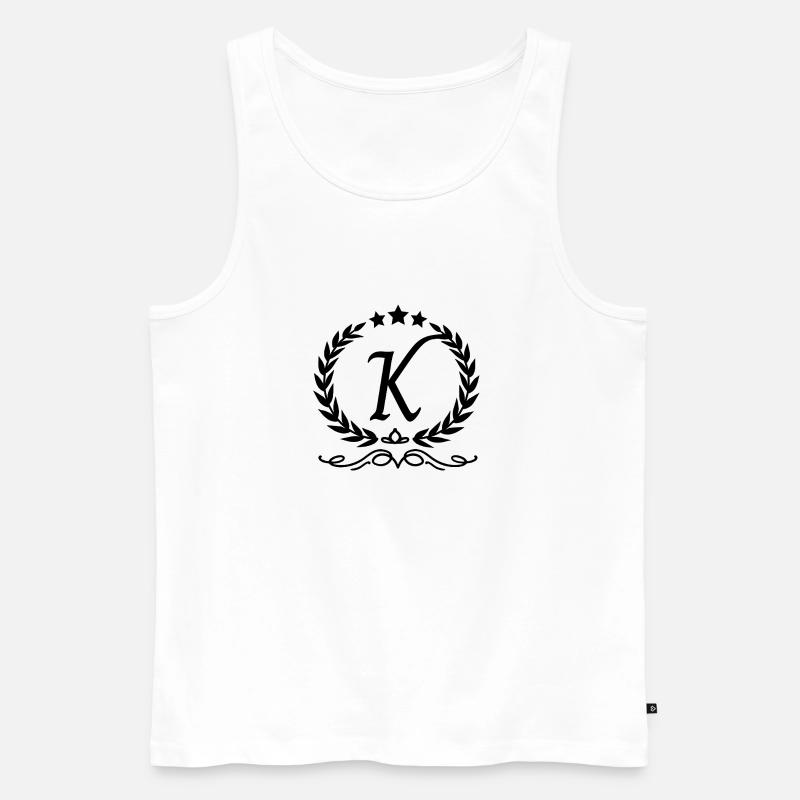 Buchstabe k Krone - Männer Premium Bio Tank Top - Weiß