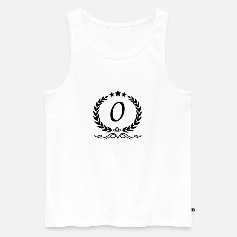 Buchstabe o Krone - Männer Premium Bio Tank Top - Weiß