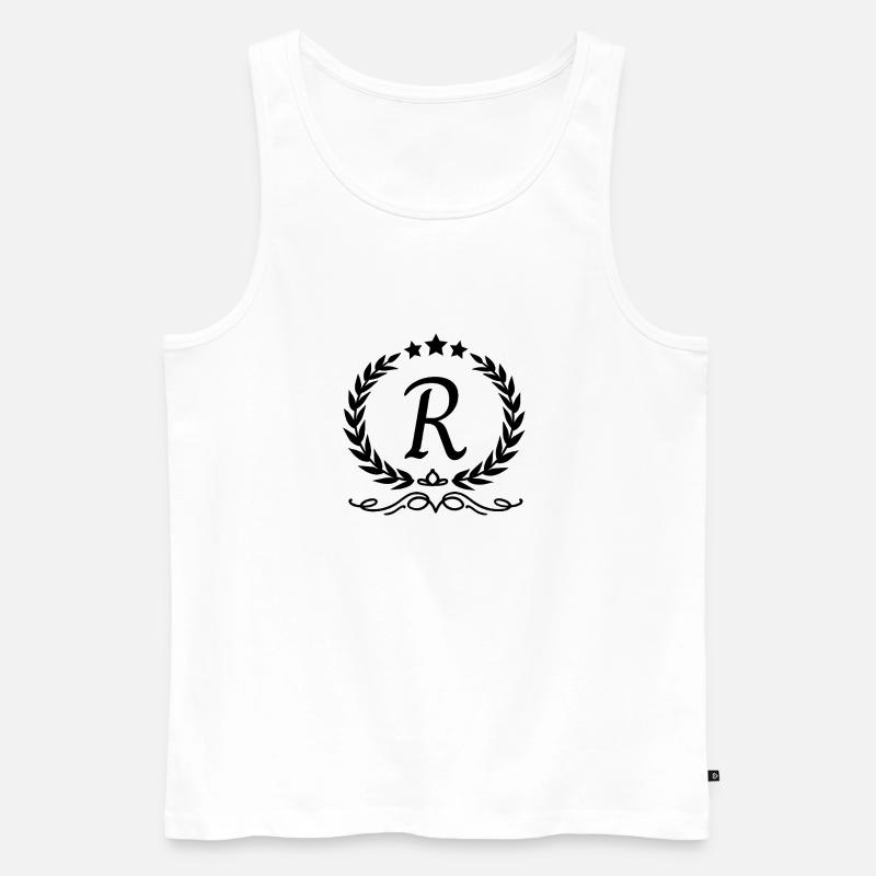 Buchstabe r Krone - Männer Premium Bio Tank Top - Weiß