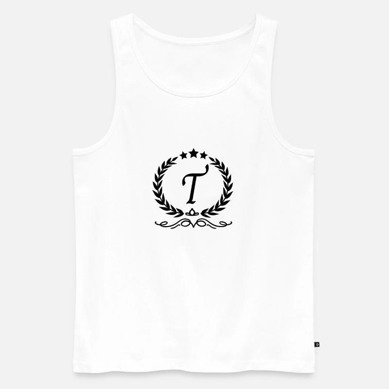 Buchstabe t Krone - Männer Premium Bio Tank Top - Weiß