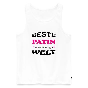 BESTE PATIN MARRAINE IN DER WELT - Débardeur bio Premium Homme - blanc - Devant - Michal (187cm)