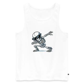 skull dabbing - Männer Premium Bio Tank Top - Weiß - Vorne - AI Model Male 178 light (178cm)