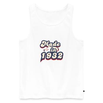 Hergestellt im 1932 Retro - Männer Premium Bio Tank Top - Weiß - Vorne - Michal (187cm)