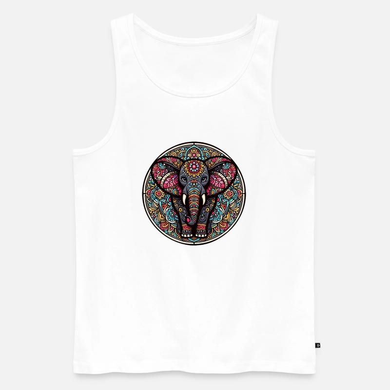 Indian mantra elephant - Men's Premium Organic Tank Top - white