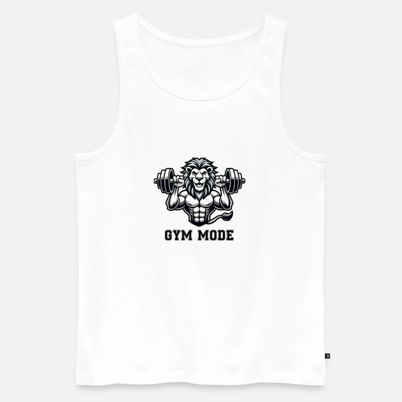 löwe bodybuilder tier - Männer Premium Bio Tank Top - Weiß