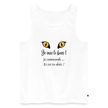 c'est qui le patron - Débardeur bio Premium Homme - blanc - Devant - Michal (187cm)