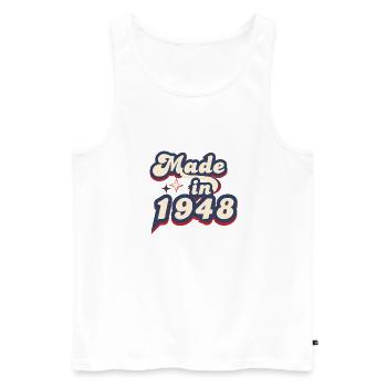 Made in 1948 Retro - Men's Premium Organic Tank Top - white - Front - Michal (187cm)