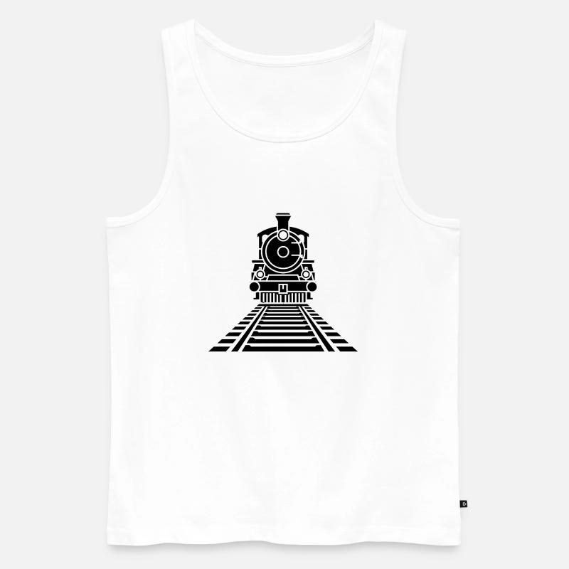 Skizze der Eisenbahn - Männer Premium Bio Tank Top - Weiß