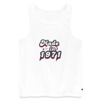 Made in 1971 Retro - Men's Premium Organic Tank Top - white - Front - Michal (187cm)
