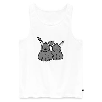2 Bunnies Fat Friends Team Crew Surpoids Fat - Débardeur bio Premium Homme - blanc - Devant - Michal (187cm)
