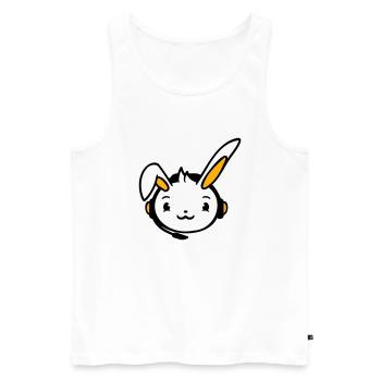 Hase spielt Konsole Headset Gamer Nerd Kopfhörer - Männer Premium Bio Tank Top - Weiß - Vorne - Michal (187cm)