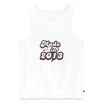 Made in 2013 retro - Men's Premium Organic Tank Top - white - Front - AI Model Male 178 light (178cm)