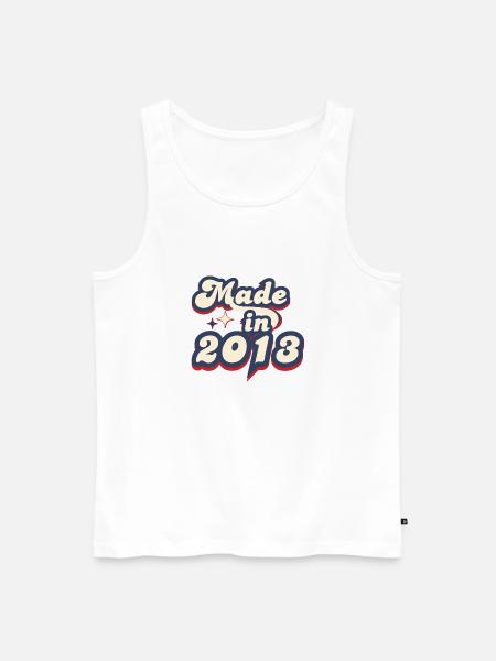 Made in 2013 retro - Men's Premium Organic Tank Top - white