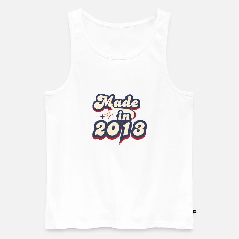 Made in 2013 retro - Men's Premium Organic Tank Top - white