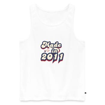 Hergestellt im Jahr 2011 Retro - Männer Premium Bio Tank Top - Weiß - Vorne - AI Model Male 178 light (178cm)