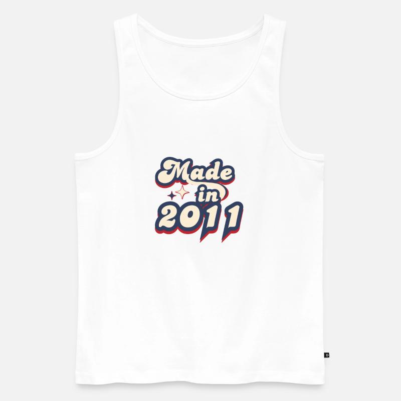 Made in 2011 retro - Débardeur bio Premium Homme - blanc