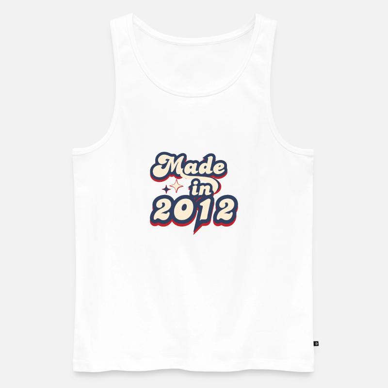 Made in 2012 retro - Men's Premium Organic Tank Top - white