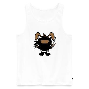 Hase Ninja Stern Kämpfer Japanischer Assassine - Männer Premium Bio Tank Top - Weiß - Vorne - AI Model Male 178 light (178cm)