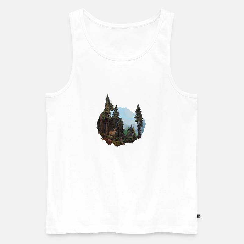 Das Reh und der Schwarzwald - Männer Premium Bio Tank Top - Weiß
