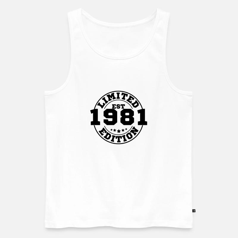 1981 Limitierte Auflage - Männer Premium Bio Tank Top - Weiß