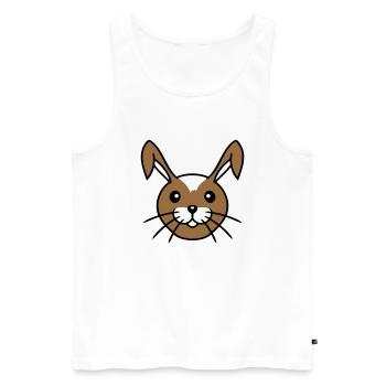 Hase Lustig Gesicht Lächeln glücklich freundlich - Männer Premium Bio Tank Top - Weiß - Vorne - AI Model Male 178 light (178cm)