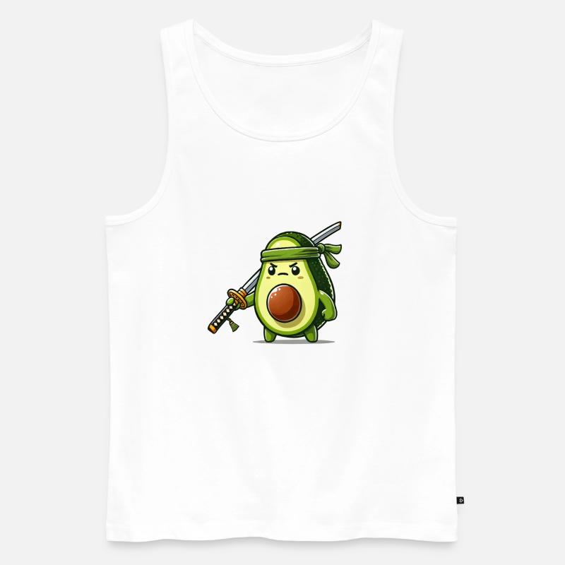 avocado samurai - Männer Premium Bio Tank Top - Weiß